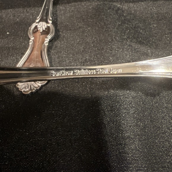 Vintage 4pc Sun Chow Stainless Solid Soup Spoons & Ladle, Serving Fork Japan - Picture 6 of 6